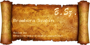 Brambora Szabin névjegykártya